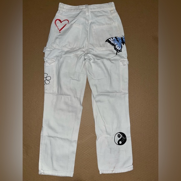 White detailed Pacsun jeans size 25 - Picture 2 of 2
